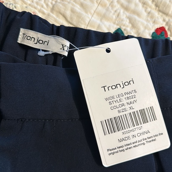 Tranjori wide leg palazzo pants navy Xl nwt - Picture 4 of 13